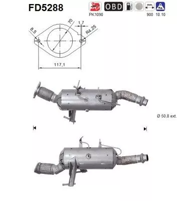 Roet-/deeltjesfilter, uitlaatsysteem AS FD5288)