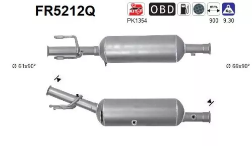 Roet-/deeltjesfilter, uitlaatsysteem AS FR5212Q)