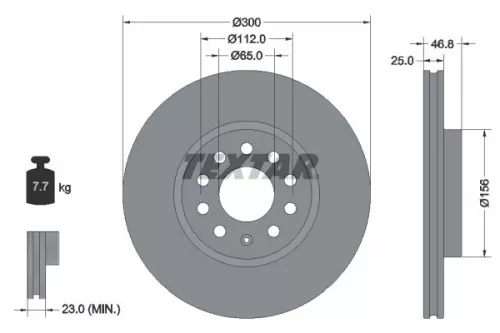 Remschijf TEXTAR 92333103)