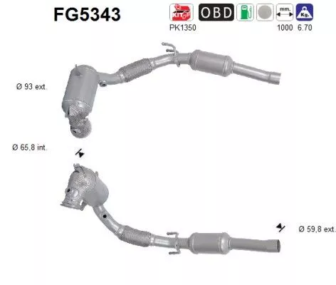 Roet-/deeltjesfilter, uitlaatsysteem AS FG5343)