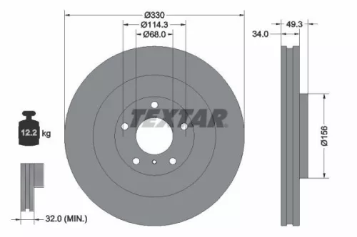 Remschijf TEXTAR 92336003)