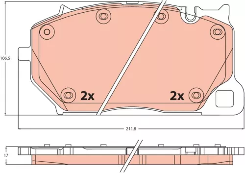 Brake Pad Set, disc brake TRW GDB2508)