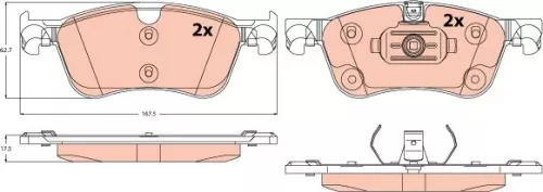 Brake Pad Set, disc brake TRW GDB2572)