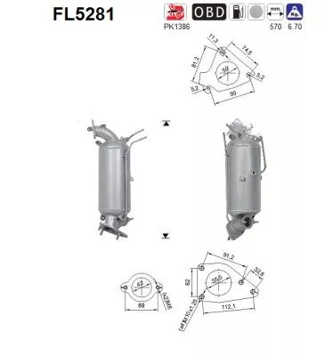 Roet-/deeltjesfilter, uitlaatsysteem AS FL5281)