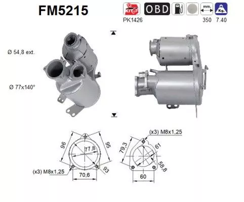 Roet-/deeltjesfilter, uitlaatsysteem AS FM5215)