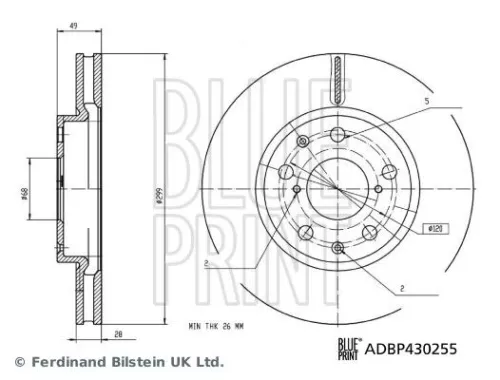 Remschijf BLUE PRINT ADBP430255)