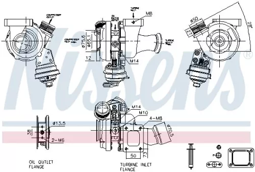 Oplader, opladen (supercharged/turbocharged) NISSENS 93485)