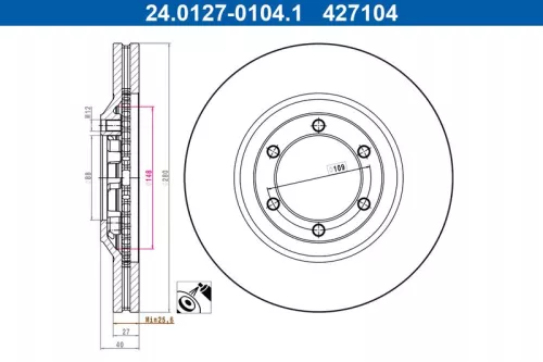 Remschijf ATE 24.0127-0104.1)
