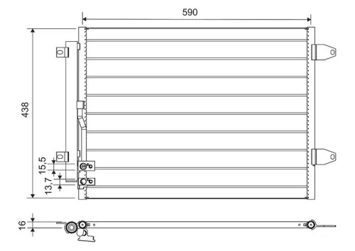 Condenser, air conditioning VALEO 812749)