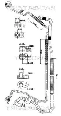 Hoge-/lagedrukleiding, airconditioning TRISCAN 9010 16053)