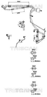 Hoge-/lagedrukleiding, airconditioning TRISCAN 9010 28049)