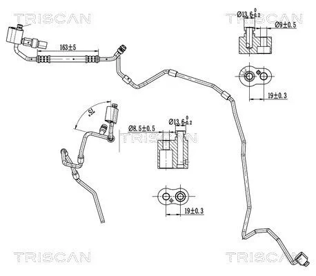Hoge-/lagedrukleiding, airconditioning TRISCAN 9010 29016)
