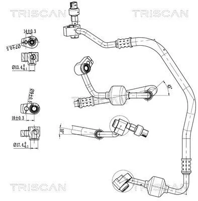 Hoge-/lagedrukleiding, airconditioning TRISCAN 9010 16036)