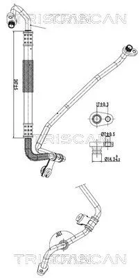 Hoge-/lagedrukleiding, airconditioning TRISCAN 9010 28029)