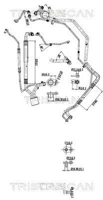 Hoge-/lagedrukleiding, airconditioning TRISCAN 9010 28051)