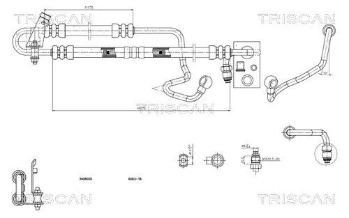 Hydraulic Hose, steering TRISCAN 8516 11013)