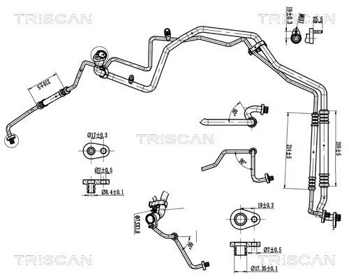 Hoge-/lagedrukleiding, airconditioning TRISCAN 9010 28045)