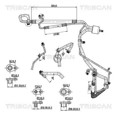 Hoge-/lagedrukleiding, airconditioning TRISCAN 9010 28079)