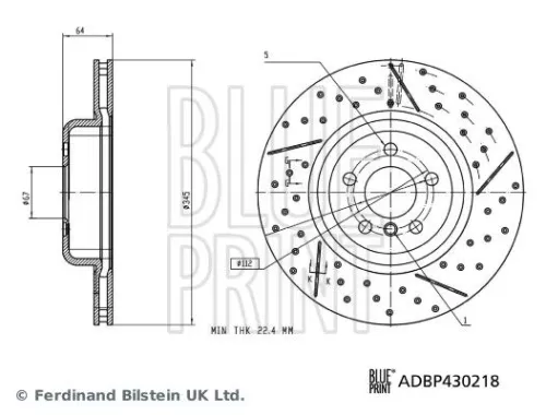 Remschijf BLUE PRINT ADBP430218)