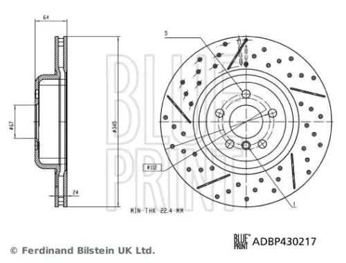 Remschijf BLUE PRINT ADBP430217)