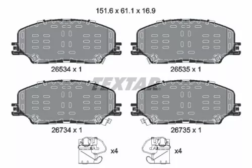 Remblokkenset, schijfrem TEXTAR 2653401)