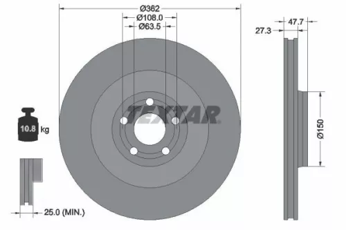 Remschijf TEXTAR 92350805)