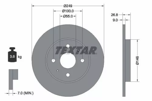 Remschijf TEXTAR 92352203)