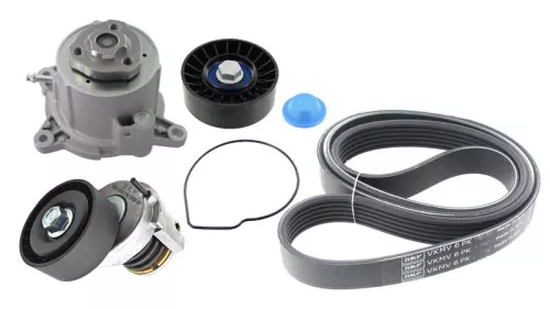 Water Pump + V-ribbed Belt Kit SKF VKMC 31154)