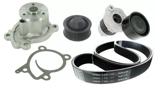 Water Pump + V-ribbed Belt Kit SKF VKMC 62182)