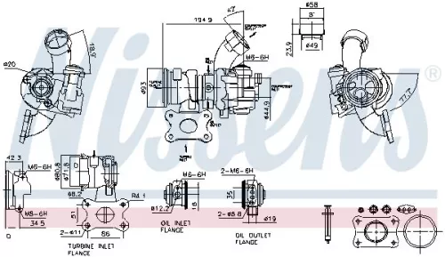 Oplader, opladen (supercharged/turbocharged) NISSENS 93325)