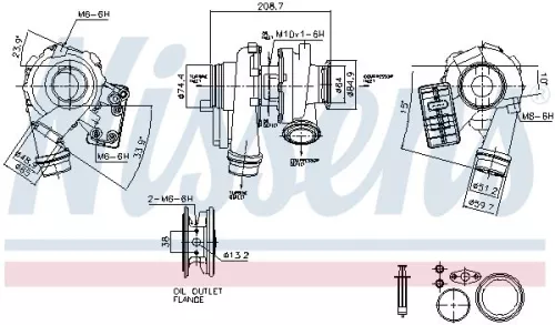 Oplader, opladen (supercharged/turbocharged) NISSENS 93880)