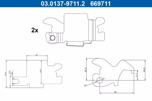 Accessoirekit, parkeerremblokken ATE 03.0137-9711.2)