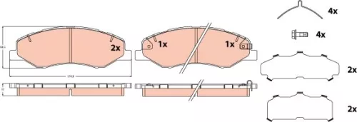 Remblokkenset, schijfrem TRW GDB2474)