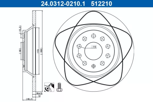 Brake Disc ATE 24.0312-0210.1)