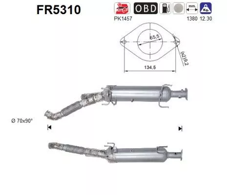 Roet-/deeltjesfilter, uitlaatsysteem AS FR5310)