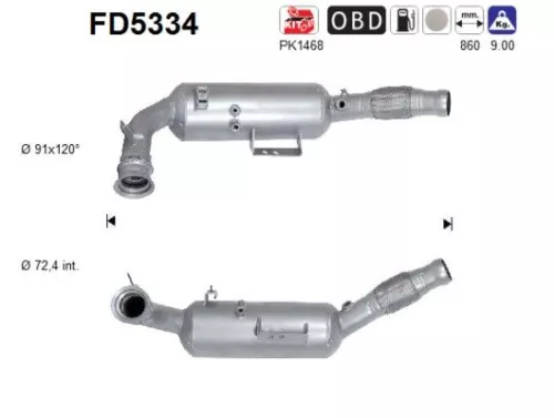 Roet-/deeltjesfilter, uitlaatsysteem AS FD5334)