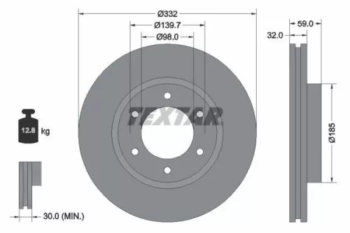 Remschijf TEXTAR 92320803)
