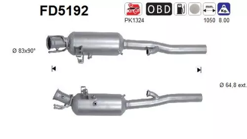 Roet-/deeltjesfilter, uitlaatsysteem AS FD5192)