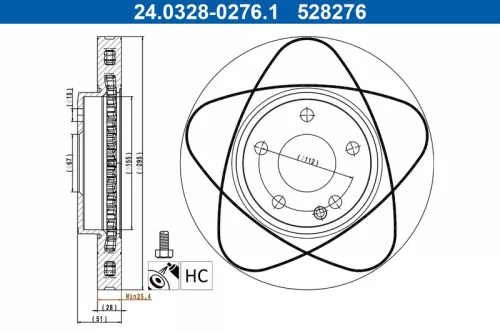 Remschijf ATE 24.0328-0276.1)
