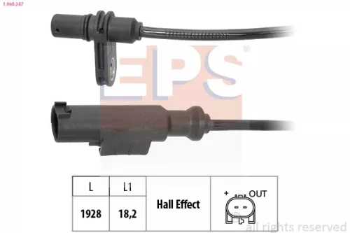 Sensor, wheel speed EPS 1.960.247)