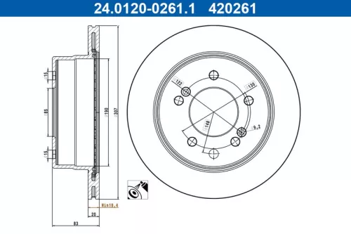 Remschijf ATE 24.0120-0261.1)