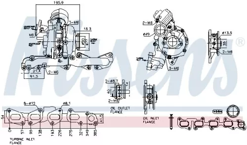 Oplader, opladen (supercharged/turbocharged) NISSENS 93506)