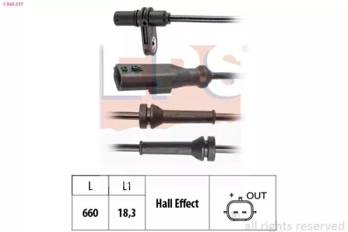 Sensor, wheel speed EPS 1.960.337)