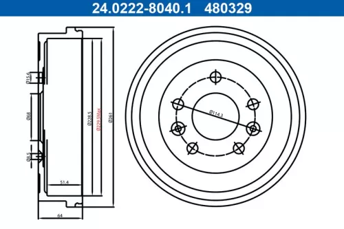 Remtrommel ATE 24.0222-8040.1)