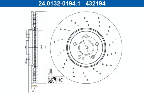 Remschijf ATE 24.0132-0194.1)